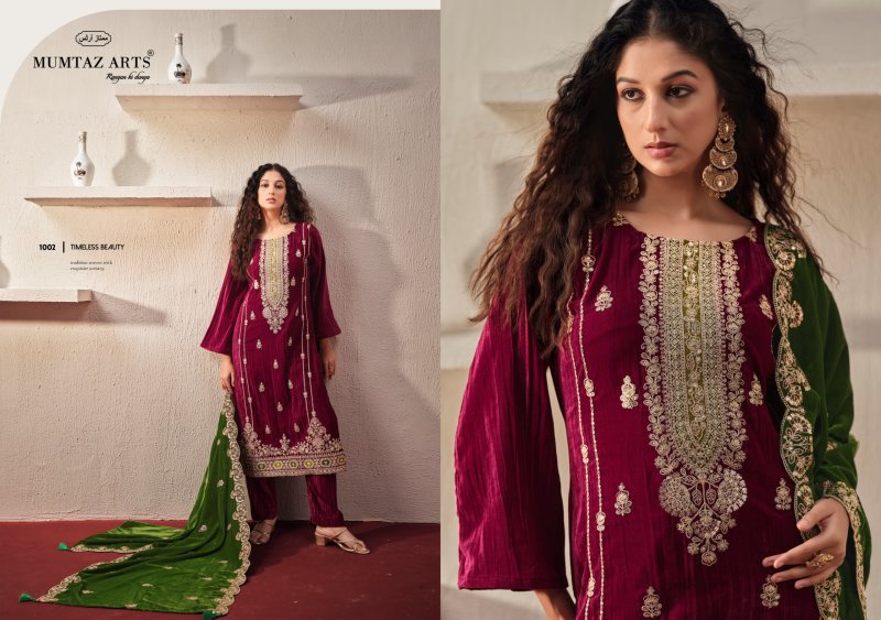 Ranihaar By Mumtaz Arts Crush Velvet Designer Salwar Suits 